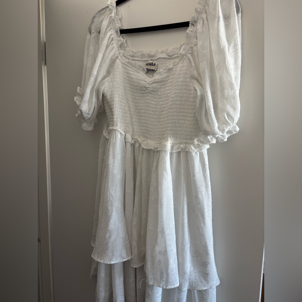 Arula white smocked dress